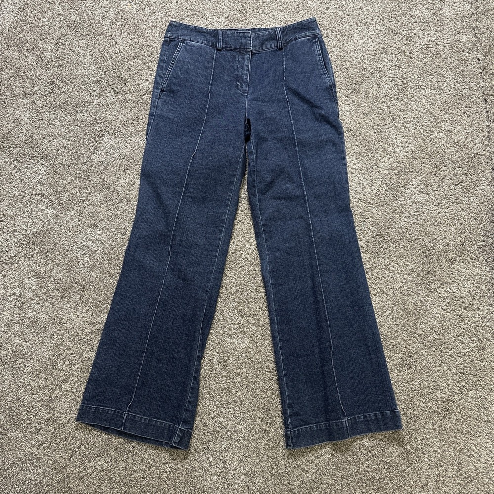 Casual Corner Jeans Womens Size 8  Wide Leg High Waisted 90s Y2K Blue Denim